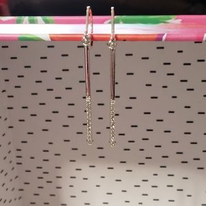 Silver and Crystal Drop Earrings